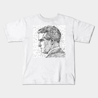 F. SCOTT FITZGERALD - pencil portrait Kids T-Shirt